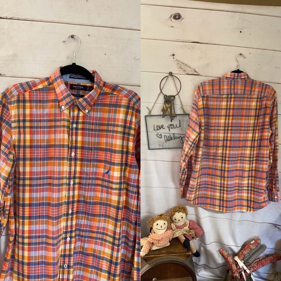 Nautical; Plaid; Button Down; Dress Shirt; M - Picture 7 of 7